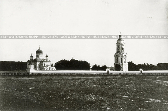 Спасо-Преображенский мужской монастырь вид издалека, г. Пенза 1900-1917 гг. Стоковое фото, фотограф Retro / Фотобанк Лори