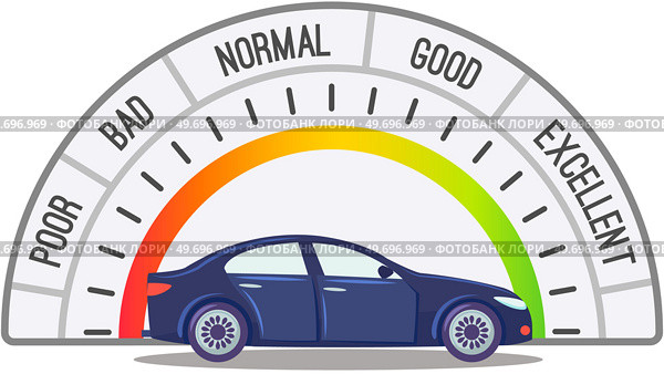 Speedometer and sport car, speed control. Tachometer with color sectors isolated on white. Speedo with scales and pointers for measurement of speed and kilometers measuring instrument in automobile. Speedometer and sport car, speed control. Tachometer with color sectors isolated on white. Стоковая иллюстрация, агентство Ingram Publishing / Фотобанк Лори
