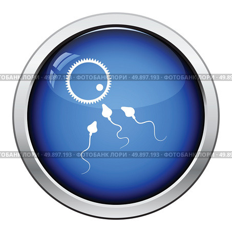 Sperm and egg cell icon. Glossy button design. Vector illustration. Стоковая иллюстрация, агентство Ingram Publishing / Фотобанк Лори