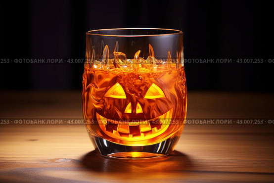 Spiced Pumpkin drink glass. Generate Ai. Стоковое AI-изображение, AI-художник Иван Рябоконь / Фотобанк Лори