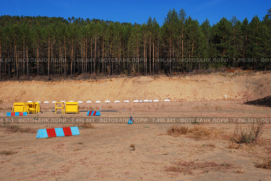 Спортивное стрельбище в лесу. Забайкальский край (2007 год). Стоковое фото, фотограф Александр Щепин / Фотобанк Лори