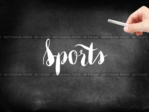 Sports written on a blackboard. Стоковое фото, агентство Ingram Publishing / Фотобанк Лори