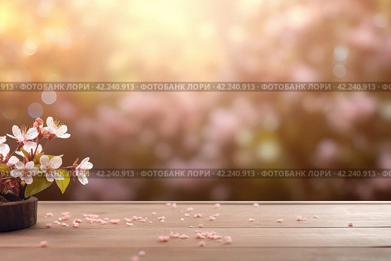 Spring flower day background. Generate Ai. Стоковое AI-изображение, AI-художник Иван Рябоконь / Фотобанк Лори