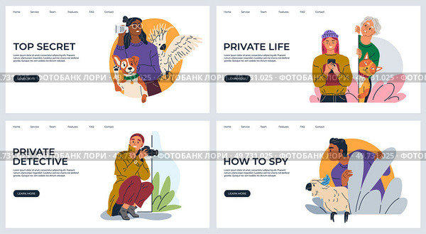 Spying, observing and sneaking. Vector illustration. Making observation, discipline of gathering unsaid details Characters peeping, silent spectators maintaining watchful eye Looking out. Spying, observing and sneaking. Sneaking secret, whispers of untold wrapped in mystery Spying person, silent sentinel. Стоковая иллюстрация, агентство Ingram Publishing / Фотобанк Лори