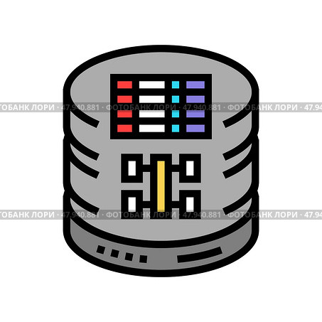 sql query database color icon vector illustration. Стоковая иллюстрация, иллюстратор Vectorwin / Фотобанк Лори