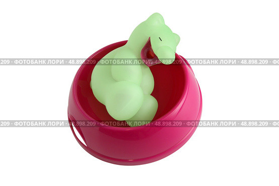 Squeaky toy in dog bowl. Стоковое фото, агентство Ingram Publishing / Фотобанк Лори