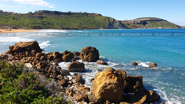 Средиземное море. Надур (Nadur). Остров Гоцо (Gozo). Республика Мальта (2023 год). Стоковое фото, фотограф lana1501 / Фотобанк Лори