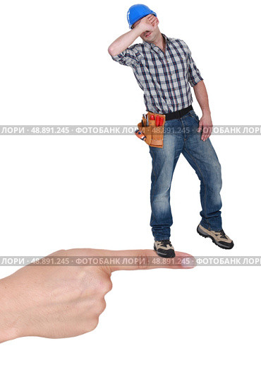 Standing on the hand of a woman. Стоковое фото, агентство Ingram Publishing / Фотобанк Лори