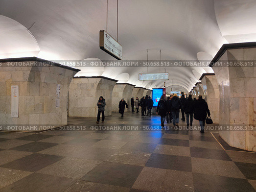 Станция метро Проспект Мира Калужско-Рижской линии, Москва. Редакционное фото, фотограф Мария Сергеева / Фотобанк Лори