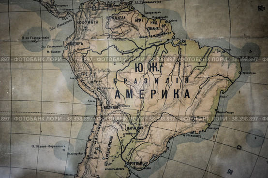 Старинная карта Америки (2022 год). Редакционное фото, фотограф Виталий Михайлюк / Фотобанк Лори