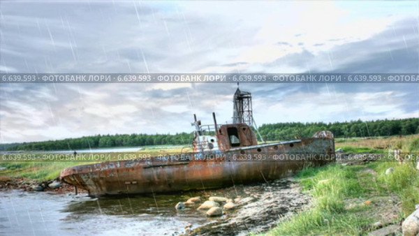 Старый, ржавый катер на берегу Белого моря. 3D анимация. Стоковая анимация, аниматор Parmenov Pavel / Фотобанк Лори