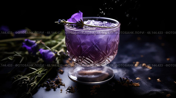 stirred cocktail dark ai generated. Стоковое AI-изображение, AI-художник Vectorwin / Фотобанк Лори