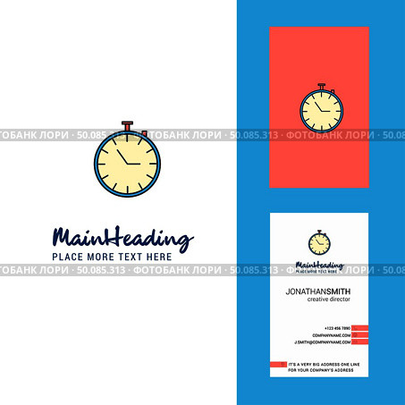 Stop watch Creative Logo and business card. vertical Design Vector. Стоковая иллюстрация, агентство Ingram Publishing / Фотобанк Лори