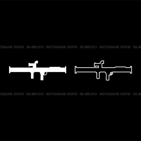 Store grenade launcher bazooka gun rocket system set icon white color vector illustration image simple solid fill outline contour line thin flat style. Store grenade launcher bazooka gun rocket system set icon white color vector illustration image solid fill outline contour line thin flat style. Стоковая иллюстрация, агентство Ingram Publishing / Фотобанк Лори