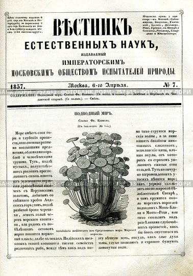 Страница из Вестника естественных наук. Стоковая иллюстрация, иллюстратор Яков Филимонов / Фотобанк Лори