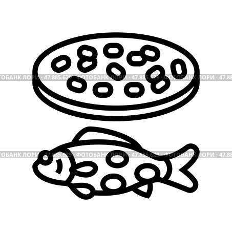 streptococcus iniae fish line icon vector illustration. Стоковая иллюстрация, иллюстратор Vectorwin / Фотобанк Лори