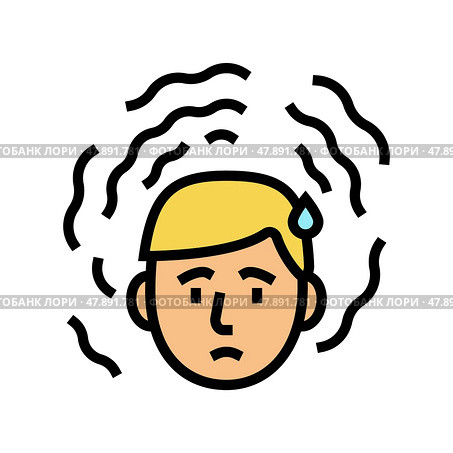 stress problem color icon vector illustration. Стоковая иллюстрация, иллюстратор Vectorwin / Фотобанк Лори