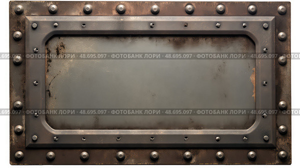 studs grunge metal frame ai generated. Стоковое AI-изображение, AI-художник Vectorwin / Фотобанк Лори