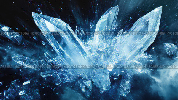 sublimation disintegrating ice crystal ai generated. Стоковое AI-изображение, AI-художник Vectorwin / Фотобанк Лори