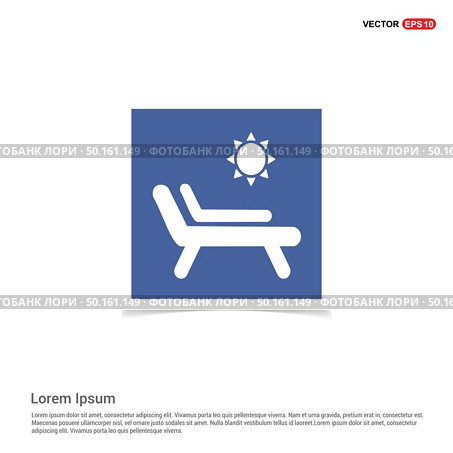 Sun bathe on the chaise longue with umbrella Icon - Blue photo Frame. Стоковая иллюстрация, агентство Ingram Publishing / Фотобанк Лори