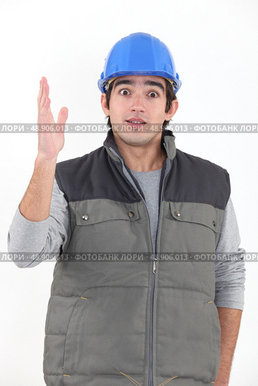 Surprised builder. Стоковое фото, агентство Ingram Publishing / Фотобанк Лори