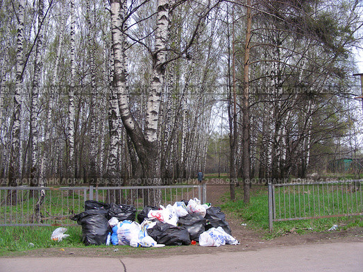 Свалка мусора у входа в парк "Лосиный остров". Гольяново (2011 год). Редакционное фото, фотограф lana1501 / Фотобанк Лори