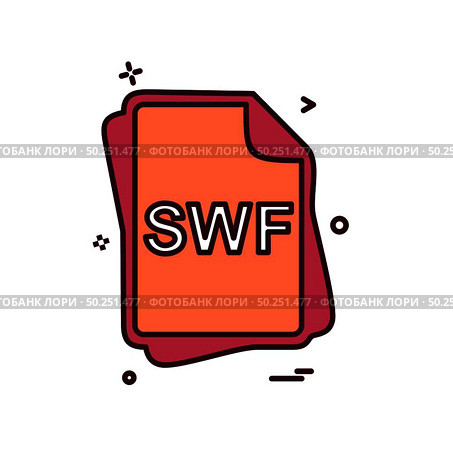 SWF file type icon design vector. Стоковая иллюстрация, агентство Ingram Publishing / Фотобанк Лори