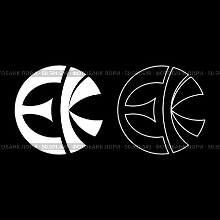 Symbol Eckankar religion EK set icon white color vector illustration image simple solid fill outline contour line thin flat style. Symbol Eckankar religion EK set icon white color vector illustration image solid fill outline contour line thin flat style. Стоковая иллюстрация, агентство Ingram Publishing / Фотобанк Лори