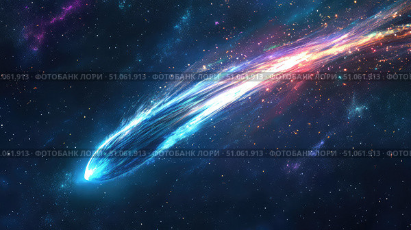 tail stretching comet ai generated. Стоковое AI-изображение, AI-художник Vectorwin / Фотобанк Лори