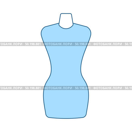 Tailor Mannequin Icon. Thin Line With Blue Fill Design. Vector Illustration. Стоковая иллюстрация, агентство Ingram Publishing / Фотобанк Лори