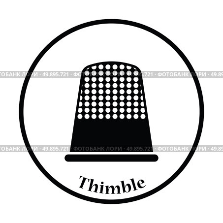Tailor thimble icon. Thin circle design. Vector illustration. Стоковая иллюстрация, агентство Ingram Publishing / Фотобанк Лори