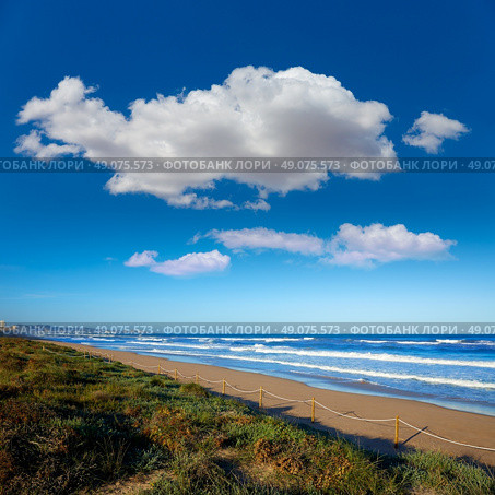 Tavernes de Valldigna beach dunes in Valencia of Spain. Стоковое фото, агентство Ingram Publishing / Фотобанк Лори