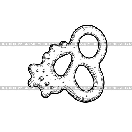 Teething Toy Sketch in Black and White. Стоковое AI-изображение, AI-художник KATERINA AI / Фотобанк Лори