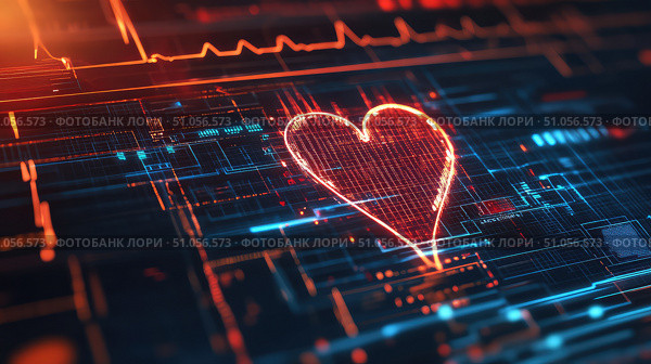 telemetry simulation of heart monitor ai generated. Стоковое AI-изображение, AI-художник Vectorwin / Фотобанк Лори