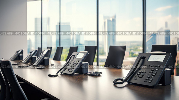 telephony office phone system ai generated. Стоковое AI-изображение, AI-художник Vectorwin / Фотобанк Лори