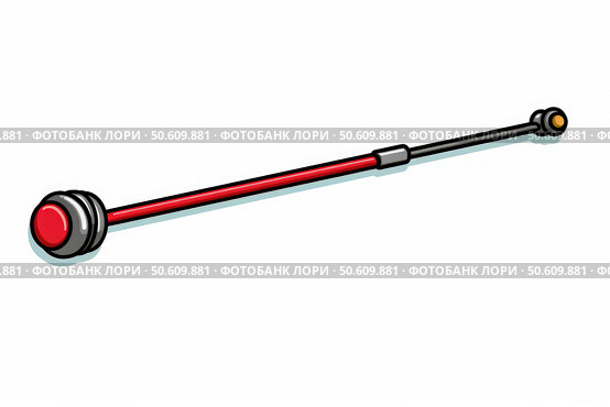 Telescopic antenna with red handle extends for enhanced signal reception. Стоковое AI-изображение, AI-художник Иван Рябоконь / Фотобанк Лори