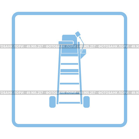 Tennis referee chair tower icon. Blue frame design. Vector illustration. Стоковая иллюстрация, агентство Ingram Publishing / Фотобанк Лори