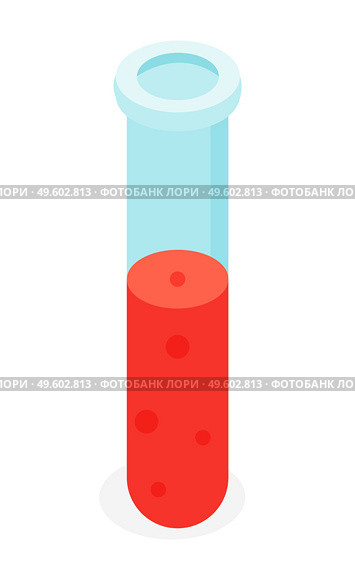 Test tube icon isolated on white. Test-tube flask with substance for researchers. Blood test tube, laboratory analysis of the test material. Chemical lab science test, medical research laboratory. Test tube icon isolated on white. Blood test tube. Chemical lab science test, medical laboratory. Стоковая иллюстрация, агентство Ingram Publishing / Фотобанк Лори