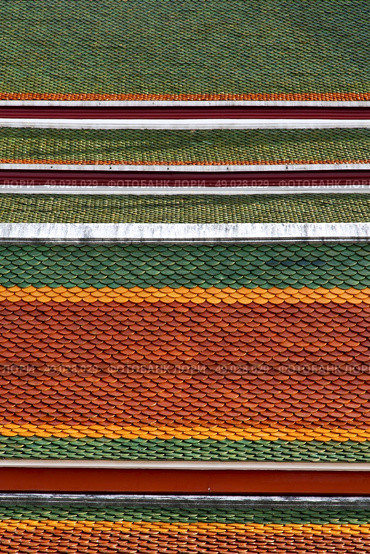 thailand abstract cross colors roof wat  palaces in the temple  bangkok  asia . Стоковое фото, агентство Ingram Publishing / Фотобанк Лори