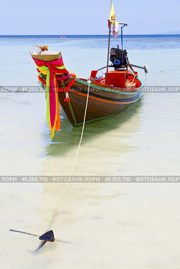 thailand  in  kho tao bay asia isle blue clean water    pirogue   and south china sea . Стоковое фото, агентство Ingram Publishing / Фотобанк Лори