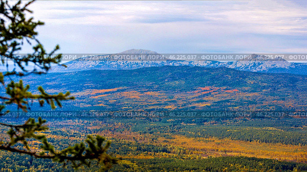 the endless Ural Taiga among the mountains and ridges on a summer day. Стоковое фото, фотограф Акиньшин Владимир / Фотобанк Лори