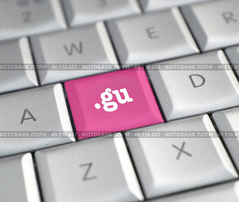 The .gu domain name on a keyboard key. Стоковое фото, агентство Ingram Publishing / Фотобанк Лори