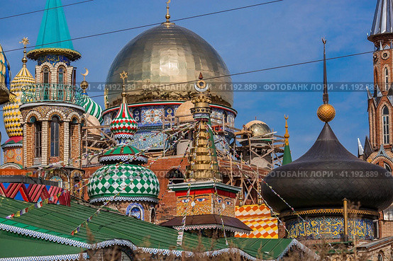 The main attraction of the city. The Temple of All Religions in Kazan.Kazan City, Republic of Tatarstan, Russia, September 2023. Редакционное фото, фотограф Photojuli / Фотобанк Лори