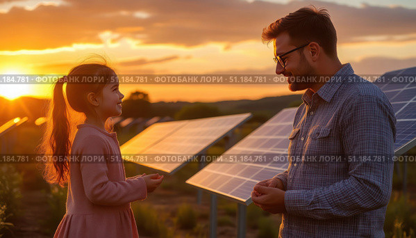 The man is smiling and the girl is laughing. Стоковое AI-изображение, AI-художник Ярославский Максим / Фотобанк Лори