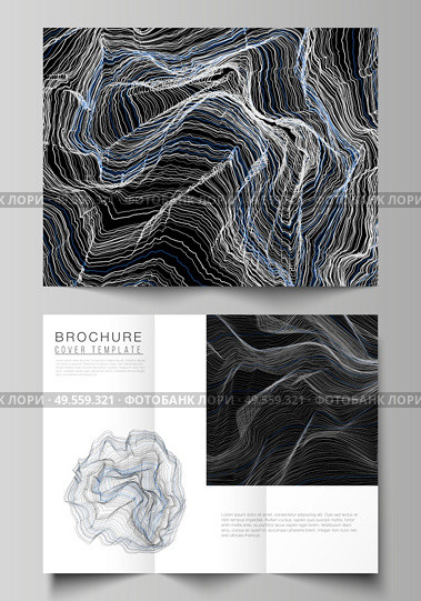 The minimal vector illustration of editable layouts. Modern creative covers design templates for trifold brochure or flyer. Smooth smoke wave, hi-tech concept black color techno background. The minimal vector illustration of editable layouts. Modern creative covers design templates for trifold brochure or flyer. Smooth smoke wave, hi-tech concept black color techno background. Стоковая иллюстрация, агентство Ingram Publishing / Фотобанк Лори