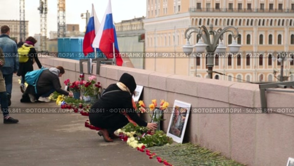 the murder site of Boris Nemtsov (2018 год). Стоковое видео, видеограф Алексей Сергеев / Фотобанк Лори