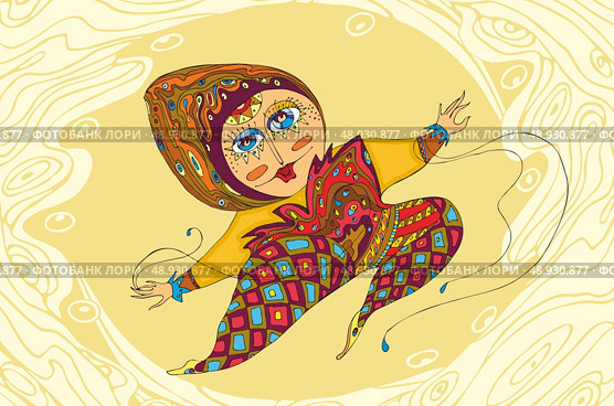 The stylised woman in a jump. Стоковая иллюстрация, агентство Ingram Publishing / Фотобанк Лори