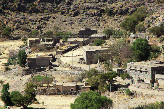 The view on valley of Shibam village in mountains of Yemen (2013 год). Стоковое фото, фотограф Сергей Стрелков / Фотобанк Лори
