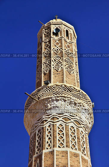 The vintage minaret in Sana'a, Yemen (2012 год). Стоковое фото, фотограф Сергей Стрелков / Фотобанк Лори