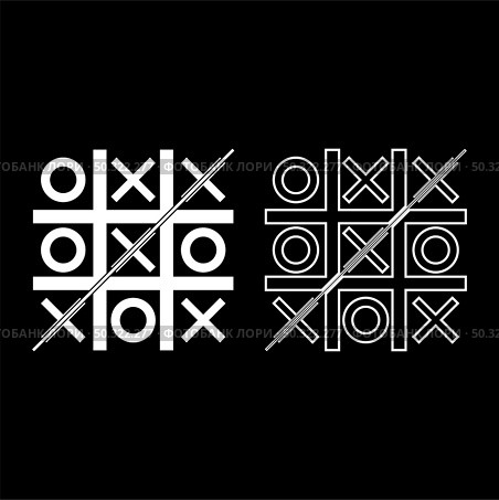 Tic tac toe icon white color vector illustration flat style simple image set. Tic tac toe icon white color vector illustration flat style image set. Стоковая иллюстрация, агентство Ingram Publishing / Фотобанк Лори